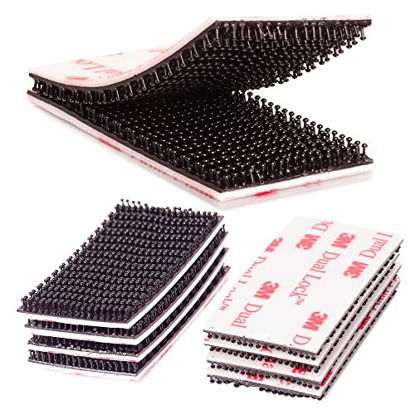 Picture of Dual Lock Fastener 1in x 2in 8pcs Reclosable Interlocking Tape Heavy Duty Adhesive Hook Lock Sticky Back Mushroom Mounting Tape Black Color for Indoor and Outdoor