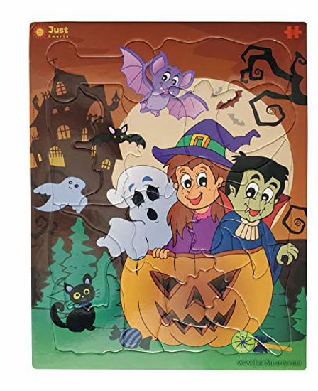 Picture of Just Smarty Jigsaw Puzzle Halloween 20 Pieces for Kids Ages 3, 4, 5, 6 Year Old with Fun Shapes and Tray. Fun Learning Educational Toy for Boys Girls in Pre-K, Kindergarten, First Grade