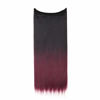 Picture of Ombre Halo Hair Extensions Black to Wine Long Straight Synthetic Hairpieces 22 Inch 4.2 Oz Secret Wire Headband for Women Heat Friendly Fiber No Clip SARLA