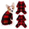 Picture of Pedgot Christmas Dog Pajamas Red and Black Buffalo Plaid Puppy Jammies Plaid Dog Clothes Doggie Holiday Costumes Onesies Pet Pajamas for Dogs and Cats, Soft and Breathable, Small