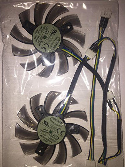 Picture of Ecowsera Dual VGA Video Card Fan Set, Replacement Parts for AMD/ATI Dual-X, Sapphire HD 7850, 6930, FD7010H12S 0.35A and etc. (4pin Power Cords and 40mm Mounting Holes Distance) (75mm Set)