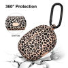 Picture of AIRSPO Case for Beats Studio Buds Silicone Floral Printed Protective Beats Studio Buds Earbuds Headphones Case Cover Skin with Keychain (Khaki/Leopard)