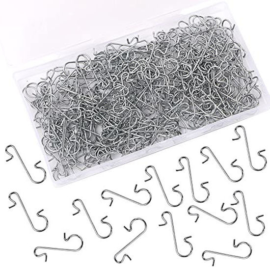 Picture of SEPGLITTER 240Pcs Christmas Ornament Hooks Halloween Silver Metal Wire Hooks S-Shaped Hangers with Storage Box for Hanging Xmas Tree Decoration (Silver)