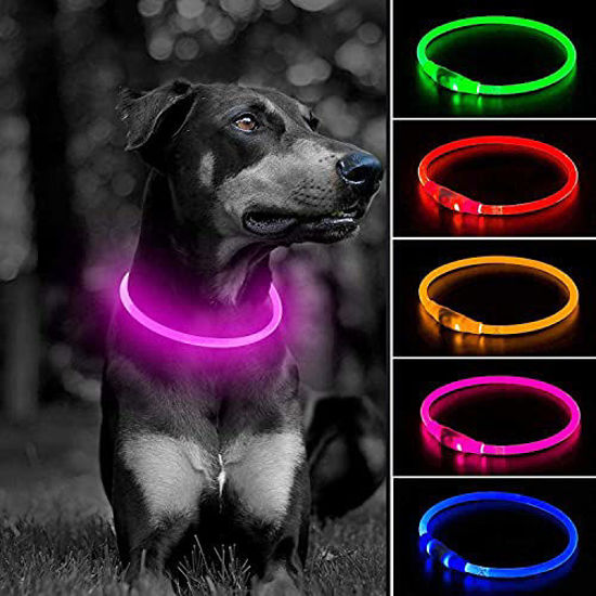 Pink light hot sale up dog collar