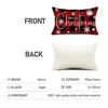 Picture of Allorry Christmas Pillow Covers Merry Christmas Throw Pillow Decorative Christmas Red and Black Cotton Cloth Linen Cloth Pillow Cover Sofa Cover Decorative Rectangle Length 12X20