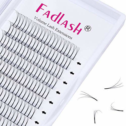 Picture of Volume Lash Extensions 3D 5D Premade Fans Eyelash Extensions .07 .10 Premade Lash Fans C D Curl Volume Lashes 8-20mm Length Available (3D-0.10-D, 12mm)