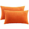 Picture of BeBen Throw Pillow Covers, Decorative Pillow Covers 12x20, Set of 2 Soft Corduroy Lumbar Pillow Covers, Cushion Case Home Decor for Couch, Bed, Sofa, Bedroom, Car Bright Orange, 12X20