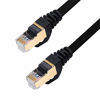 Picture of Cat 7 Ethernet Cable 30 FT, BUSOHE High Speed Shielded Flat Internet Network Computer Patch Cord, Faster Than Cat6/Cat5, LAN Cable LAN Wire with RJ45 Connectors for Router, Modem, Xbox - 30FT Black