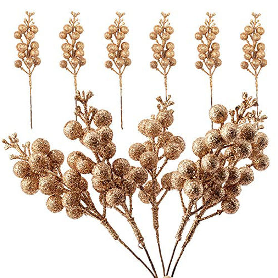 24 Artificial Berry Stem Picks - Decorative Wire Stem Branch