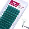 Picture of Volume Eyelash Extensions Green Self Fanning Lashes Thickness 0.07 C Curl 15-20mm Mix Premade Fans 2D 3D 5D 10D Easy Fan Lash Volume Eyelash Extension Used by FADVAN (Green 0.07-C, 15-20mm)