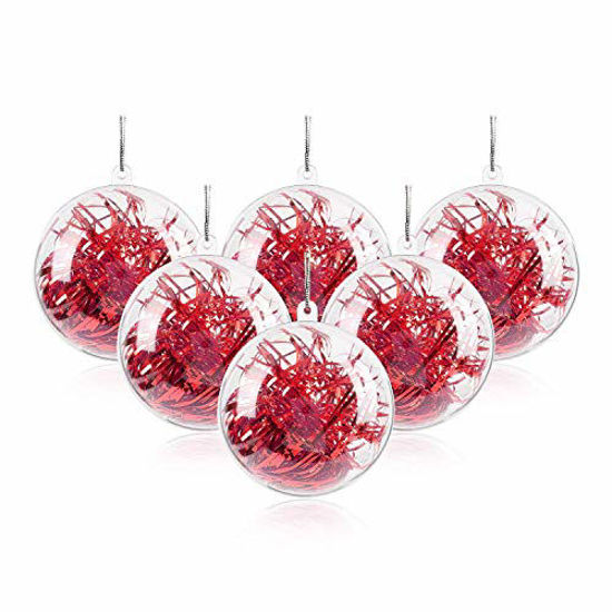 20 Pcs Clear Plastic Fillable Ornament Balls, Removable Top Clear Hanging Ornaments Ball, DIY Plastic Ornaments Round Balls, Perfect for Decoration