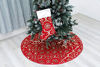 Picture of Christmas Tree Skirt,36 inches Xmas Tree Skirts with Snowy Pattern for Christmas Tree Decorations (Red,36 Inch)