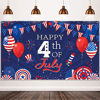 Picture of 4th of July Background Patriotic Backdrop for Photography Independence Day American Flag Stars and Stripes Balloons Backdrop Veteran Memorial National Day Party Decoration Banner Photo Studio Booth