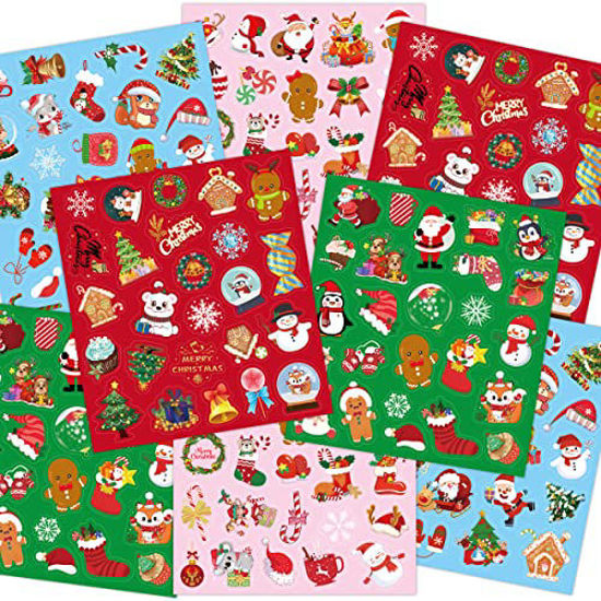 Picture of Christmas Stickers for Kids 200 Holiday Stickers for Party Favors 8 Sheets