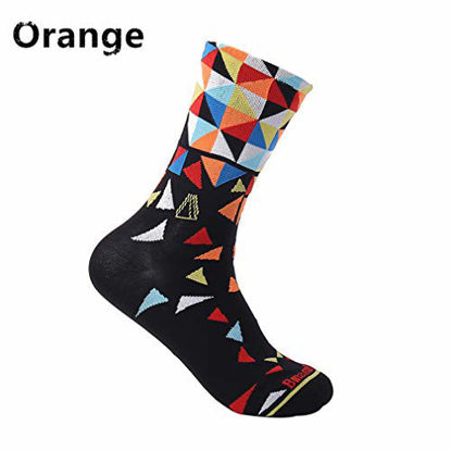 Picture of Compressprint Men and Women Cycling Socks Sports Socks Comprssion Running Socks (Orange+Grey)