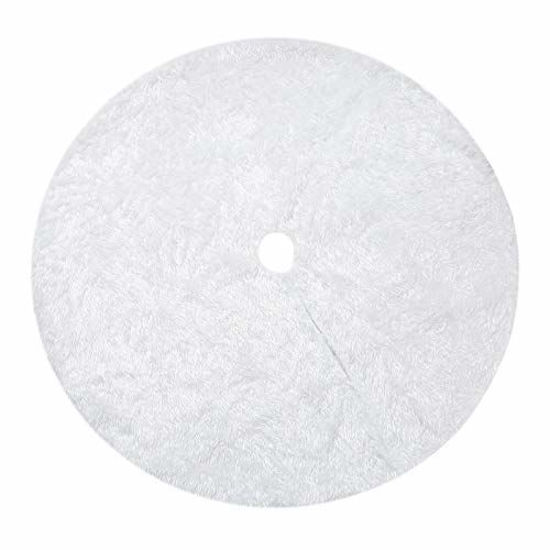 Picture of Christmas Tree Skirt White 36",Plush Xmas Party Holiday Decorations for 5Ft/6Ft/7Ft Christmas Tree (White, 36")