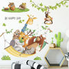 Picture of Super Cute Animal Hanging Basket Vine Ivy Wall Decals Giraffe Lion Monkey Bear Rabbit Cat Dog Deer Wall Stickers Bedroom Living Room TV Wall Door Decor Murals (Animal Hanging Basket)