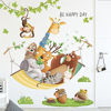 Picture of Super Cute Animal Hanging Basket Vine Ivy Wall Decals Giraffe Lion Monkey Bear Rabbit Cat Dog Deer Wall Stickers Bedroom Living Room TV Wall Door Decor Murals (Animal Hanging Basket)