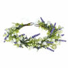 Picture of DDazzling Green Leaf Floral Crown Eucalyptus Flower Women Girls Headband Flower Headpiece Bridal Halo Photo Prop (Green Purple Lavender)