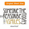 Picture of Inspirational Wall Decor Quotes for Boy Girl Room-Be The Reason Someone Smiles Today- Decor for Living Room Bedroom Classroom Playroom Nursery Girls Boys Room Wall Decals Decorations