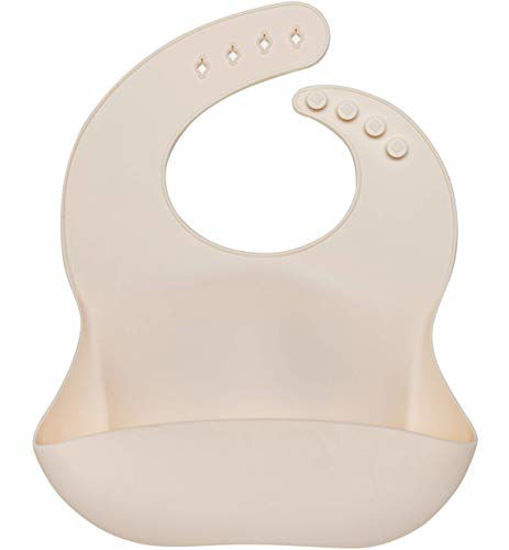 Picture of Loulou Lollipop Waterproof Silicone Baby Bib, Easy to Clean - Coconut Cream