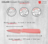 Picture of Kuhn Rikon Colori Non-Stick Straight Paring Knife with Safety Sheath, 4 inch/10.16 cm Blade, Bubble Gum