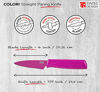 Picture of Kuhn Rikon Colori Non-Stick Straight Paring Knife with Safety Sheath, 4 inch/10.16 cm Blade, Dragon Fruit