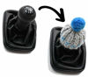 Picture of USWire Crochet Shift Knob Beanie Cover for Shifter (Gray/Blue)