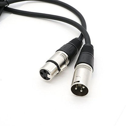 Picture of Dremake Audio 25 Foot XLR to Speaker Snake Cable-3Pin XLR Male to XLR Female Balanced Cord for Microphone, Stage, DJ, Pro, Studio Cable - Black