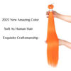 Picture of Orange Braiding Hair Pre Stretched Kanekalon Prestretched Braiding Hair