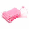 Picture of Dealglad 100pcs Drawstring Organza Jewelry Candy Pouch Party Wedding Favor Gift Bags (5x7, Pink)