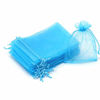 Picture of Dealglad 100pcs Drawstring Organza Jewelry Candy Pouch Party Wedding Favor Gift Bags (5x7, Lake Blue)