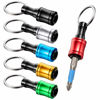 Picture of Saipe 6PCS Keychain Extension Bar Aluminum Alloy Screwdriver Bits Holder Set Portable Drill Screw Adapter Quick Release Extension Bar for 1/4inch Hex Shank