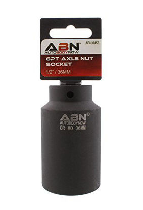 Picture of ABN Axle Nut Socket, 36mm, 1/2in Drive, 6 Point - Universal for All Vehicle 6pt Installation, Removal, Repair