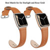 Picture of SWEES Leather Band Compatible for iWatch 41mm 40mm 38mm, Genuine Leather Replacement Strap Rose Gold Buckle Compatible iWatch Series 7 6 5 4 3 2 1, Sports & Edition Women