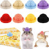 Picture of 8 Pieces Mini Cute Pet Hat with Adjustable Elastic Chin Strap, Snake Hamster Lizard Guinea Pig Knitted Hat Small Reptile Animal Decoration Supplies Lovely Accessories