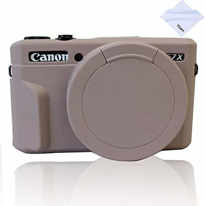 Picture of G7X Mark II G7X Removable Lens Cover Silicone Cover Rubber Soft Camera Case Cover for Canon PowerShot G7X II G7X (Lightgrey)