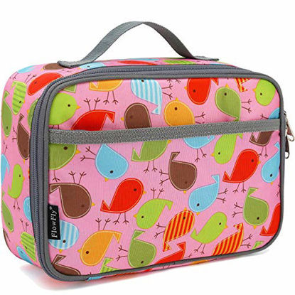 Picture of FlowFly Kids Lunch box Insulated Soft Bag Mini Cooler Back to School Thermal Meal Tote Kit for Girls, Boys, Bird