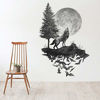 Picture of Runtoo Wolf Wall Decals Moon Wall Art Stickers Bedroom Living Room Kids Nursery Black Wall Décor