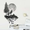 Picture of Runtoo Wolf Wall Decals Moon Wall Art Stickers Bedroom Living Room Kids Nursery Black Wall Décor