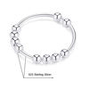 Picture of 925 Sterling Silver Anti Anxiety Ring for Women Men Fidget Rings for Anxiety Anxiety Ring with Beads Spinner Ring for Anxiety Spinning Ring 8.5