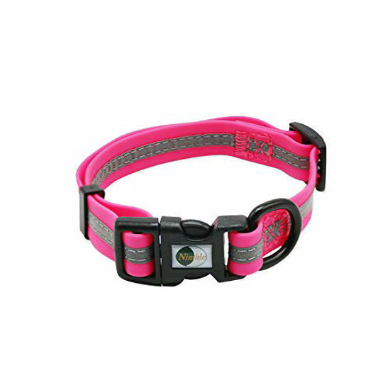 GetUSCart- NIMBLE Dog Collar Waterproof Pet Collars Anti-Odor Durable  Adjustable PVC & Polyester Soft with Reflective Cloth Stripe Basic Dog  Collars S/M/L Sizes (Small (9.45?-14.17?inches), Pink)