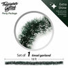 Picture of Treasures Gifted Christmas Tree Black Pine Frost Tip Tinsel Garland Green Snowy Metallic Streamers Celebrate a Holiday Party Ceiling Hanging Decorations Indoor and Outdoor Disco Party Supplies