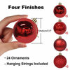 Picture of GameXcel 24Pcs Christmas Balls Ornaments for Xmas Tree - Shatterproof Christmas Tree Decorations Large Hanging Ball Red 2.5" x 24 Pack