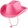 Picture of Pink Cowboy Hat - Felt Cowboy Hat With a White Round, Costume Accessories Fits for Most Girls and Women with Adjustable Neck Draw String, for Dress-Up Parties and Play Costume