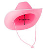 Picture of Pink Cowboy Hat - Felt Cowboy Hat With a White Round, Costume Accessories Fits for Most Girls and Women with Adjustable Neck Draw String, for Dress-Up Parties and Play Costume