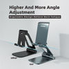 Picture of TOPGO Cell Phone Stand, [Stable & Height Adjustable] Foldable Cellphone Holder for Desk, Office Desktop, Bedside Table, Compatible with iPhone 12/Samsung/Smartphones/iPad Mini/Kindle (Grey)