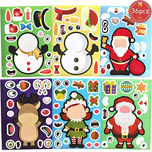 GetUSCart- 36 Sheets Christmas Stickers Party Favors for Kids Toddlers ...