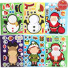 Picture of 36 Sheets Christmas Stickers Party Favors for Kids Toddlers Craft DIY Santa Snowman Face Stickers Make Your Own Christmas Party Game Stickers Goodie Bag Filler