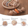 Picture of Wooden Baby Rattle Silicone Beads Ring Grasping Toys for Babies Toddlers,Peach